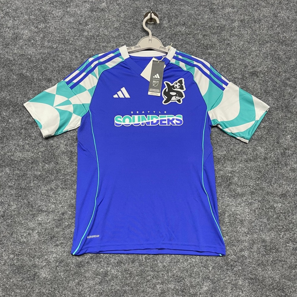 Seattle Sounders Jersey Youth Large Blue 3rd Orca Kit Adidas Archive Collection